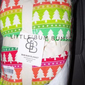 LITTLE BUM BUMS Plush Treemendously Bright Bum Bum Blanket NEW